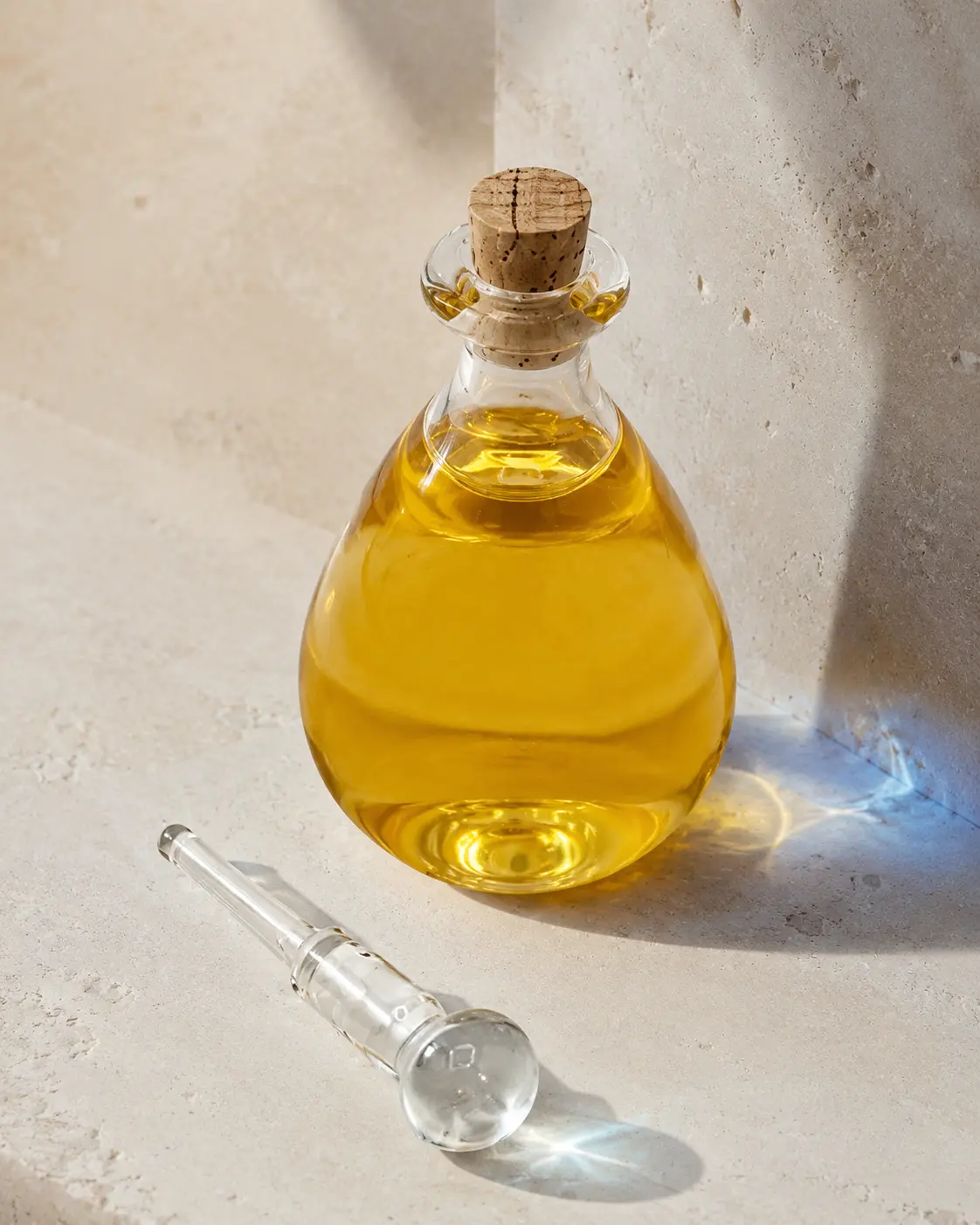 APO golden frankincense serum bottle and glass applicator